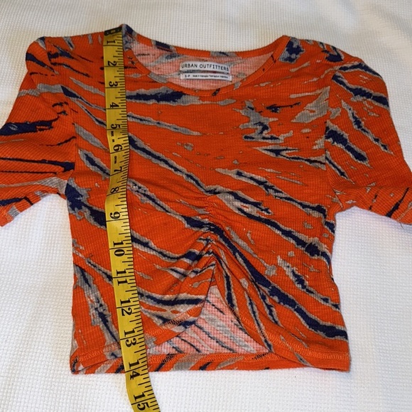 Urban Outfitters Cropped Top Bright Orange Style Tie Die Size S P - Picture 9 of 11